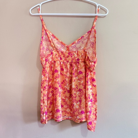 5/$20👙 La Vie En Rose Coral and Pink Floral Babydoll Chemise - Picture 8 of 8